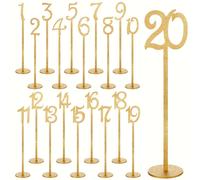 TEMU Elegantes letreros de números de madera dorada y - Ideales para , y fiestas, decoración de mesa de fiesta | Acabado | Material de madera duradera, decoraciones de números de mesa