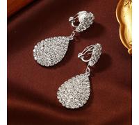 TEMU Elegantes y glamurosos pendientes colgantes y clips para de , perfectos para discotecas, fiestas, y damas de honor, diseñados para aquellos que no quieren perforar sus orejas.