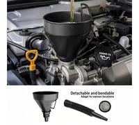 TEMU Embudo de Combustible de Boquilla Larga con Filtro (Juego de 3) en Plástico Negro, Diseñado para Prevenir Fugas, Adecuado para Aceite de Motor y en Coches, y Compatible con Diésel Doméstico
