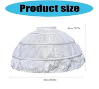 TEMU Enaguas Ajustables de de Campana para con Aro - Faldilla Interior para Trajes de Boda, Vestidos de Bailarina, Disfraces de Escenario y Vestidos de Invitada (Cintura y Dobladillo Ajustables)