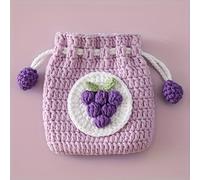 TEMU Encantador Mini Bolsillo de Crochet con Flor - de Forro Polar a para Lápiz Labial, Auriculares y Accesorios - Regalo Ideal para Mujeres