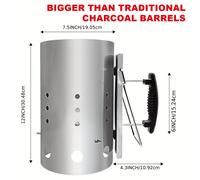 TEMU Encendedor de Chimenea para , Estándar, Plateado, Accesorio para Parrilla BBQ, Encendido Fácil de y Briquetas, Ideal para Cocina al y Barbacoas