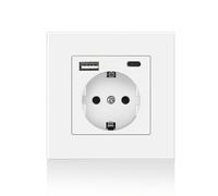 TEMU Enchufe de corriente compatible con estándares , con opciones de carga USB y Tipo-C, con material de PC ignífugo, que un puerto de carga de 5V 2.1A, disponible y negro.