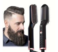 TEMU Enderezador de Barba para Hombres, Cepillo de Barba Calentado Premium con Función -Quemaduras, Peine Alisador de Barba Regalo para Hombres, Él, Papá
