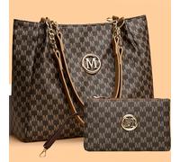 TEMU entre un juego de 2 piezas o una sola pieza. espacioso bolso de es para la mujer elegante. tela monogramada con estampado del logo "M", herrajes con la letra "M", cierre de cremallera