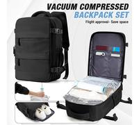 TEMU Equipaje de Viaje: Bolsas de Viaje y Maletas - ¡ para Viajar! Mochila de Compresión al Vacío con Bomba Manual - ¡ Instantáneamente! Gran Capacidad + Extraíble