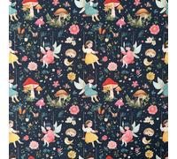 TEMU es un hermoso tejido precortado con un diseño de de , que de flores diminutas entre , un encantador de libro de cuentos. Es para una variedad de prendas, como forros de bolsos.