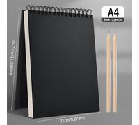 TEMU es un set de dibujo que un cuaderno de negro de calidad y dos lápices de dibujo. El cuaderno de con de una cubierta duradera, lo que lo para dibujar y hacer . opción ideal para de y artistas.