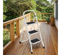 TEMU Escalera de 3 , Escalera plegable en tijera, Step plegable, de bloqueo seguro, Fácil de almacenar, Capacidad de carga de 150 kg, básico