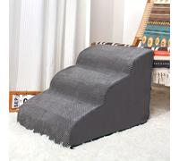 TEMU Escaleras Curvas de 3 Niveles y 4 Peldaños para Perros Mayores o Lesionados con Cubierta Lavable, Escalones Antideslizantes en Sofá y Sillón, Escalera de Espuma Duradera para Perros Grandes,