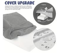 TEMU Escaleras para perros, rampa antideslizante de dos escalones de espuma de densidad con cubierta, adecuada para perros pequeños y medianos y mascotas ancianas