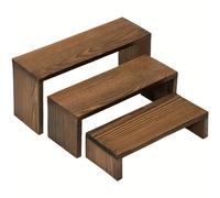 TEMU Escalones de Madera para Exhibición Niveles - Organizador Versátil Para Alimentos y Fiestas en Hogar, Oficina & Cocin | Estante Multiuso Soporte Planta Coleccionables Artícules Decorativ