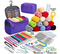 TEMU Escape , Kit Completo de Crochet con Bolsa de Almacenamiento - Agujas Ergonómicas, Hilo Colorido, Agujas y Accesorios para Manualidades de Tejido DIY