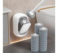 TEMU Escobilla de Baño Desechable. Limpieza de Baño Sin Esquinas para el Hogar, Escobilla de Inodoro Montada en la Pared con 6 Cabezales