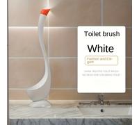 TEMU Escobilla de baño Swan, herramienta de limpieza para baños de plástico, cepillo con cerdas anguladas 360°, reutilizable y para hogar, oficina o hotel, juego de escobilla y soporte