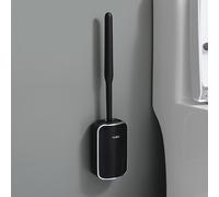 TEMU Escobilla de inodoro montada en pared 2024 NUEVA: Escobilla de inodoro con mango largo y cabeza de cepillo de ABS+PP+TPR - No se requiere taladrado, Decoraciones de , Navidad