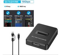 TEMU /Escritor NVMe y SATA M.2, Adaptador de USB-A/C para Disco Duro Externo, Compatible con (M Key, B+M Key) PCIe Gen 3.0 / 2.0 en Tamaños 2280 2260 2242 2230, Carcasa Portátil Plástica