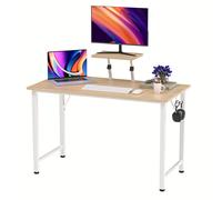 TEMU Escritorio Compacto con Ganchos, Estación de Trabajo para Computadora, Equipado con un Soporte Desmontable de Ajuste , Ideal para Oficina, o Uso Doméstico ( de , 100X50X75Cm)