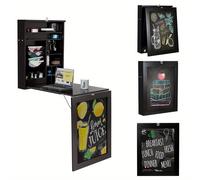 TEMU Escritorio convertible de pared negro, mesa plegable que ahorra , pizarra.