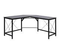 TEMU Escritorio de L Escritorio Esquinero Moderno con de Acero Carga 70 kg para Oficina Hogar Estudio 150x150x76 cm Negro