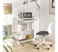 TEMU Escritorio Plegable, Mesa de Ordenador Plegable Multifuncional con Estantes de Almacenamiento Sobuy FWT92-W