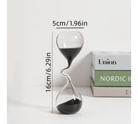 TEMU Escultura de Reloj de Arena Creativa - Reloj de Arena de Arena Negra - Decoración de Escritorio Coleccionable, Adecuado para , Dormitorio, Estudio, Oficina - Decoración Interior y Exterior