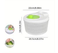 TEMU Escurridor de ensaladas multifuncional y colador - Secador de verduras y frutas manual de PP con cesta de filtro, conveniente para la preparación de comidas