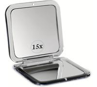 TEMU Espejo de Aumento Compacto 1/15X para Viajes - Portátil, Plegable y - Espejito Mini de Bolsillo con Carcasa Plástica e Superficie en Cristal