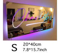 TEMU Espejo de Luz LED Neón Personalizable con Control Remoto - Alimentación por USB, Cambio para Decoración de Dormitorio, Regalo Ideal para Navidad y , Iluminación Personalizada