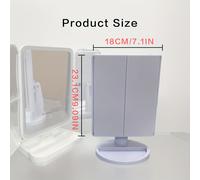 TEMU Espejo de Maquillaje de Puerta, Espejo de Carcasa, Regalo de de Escritorio, Espejo de Belleza LED para Dormitorio, Espejo de Mesa Plegable para Vestir de Tres Lados