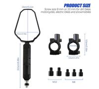 TEMU Espejos de Motocicleta de Aluminio - Ajustables 360°, Diseño de Cabeza Esférica para Motos de y , ATVs - Montura para Manillar de 7/8" y Tornillos