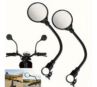 TEMU Espejos Retrovisores Giratorios Ajustables para Bicicleta de 1pc/2pcs - Ajuste Universal para Montañas y Carreteras, Espejos Convexos de Ángulo con Abrazadera , Negros