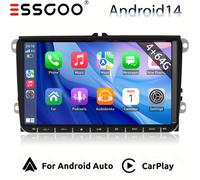 TEMU ESSGOO 4+64G Radio Estéreo de Coche de 9 Pulgadas para Golf MK5, Golf 6, Passat y Seat con RCD330, CarPlay sin varillas & Auto, Pantalla Táctil BT, WiFi GPS Navi RDS