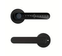 TEMU Esta cerradura inteligente 5 en 1 opciones de desbloqueo, incluyendo digital, , tarjeta, llave y control por aplicación. Ideal para asegurar y oficinas.