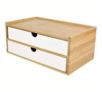 TEMU ¡Esta de almacenamiento de bambú de varios niveles con cajones blancos es la respuesta para mantener tu hogar, oficina y baño ! un elegante diseño de madera y un acabado natural y moderno.