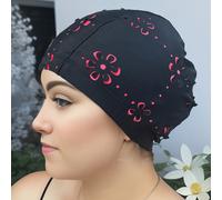 TEMU Esta gorra de natación decorativa de capa y elasticidad es , transpirable, de secado rápido y cómoda, lo que la convierte en una opción ideal para mujeres en natación, surf y deportes acuáticos.