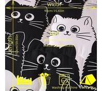TEMU Esta gruesa individual con un diseño floral de gato único. Dominada por el y el negro, la cubierta de adorables estampados de gatos que parecen y . El y negro es a la vez y elegante. con