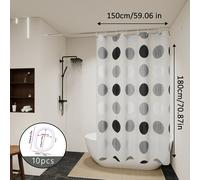 TEMU Esta lujosa cortina de ducha con de material PEVA en de negro, y , el estilo que se encuentra en hoteles.