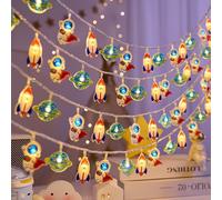 TEMU Esta luz de cuerda con temática espacial , y planetas. Al encenderse, se asemeja a una galaxia en caída, una atmósfera y . Ideal para acogedores o decoración de ciencia ficción, un encanto a la