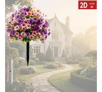 TEMU Estaca de suelo 2D de acrílico en rosa y , adecuada para , y patios - Decoración del hogar para , decoración de porche - Decoración y otoño para interior y exterior, 2D