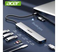 TEMU Estación de acoplamiento Tipo-C Acer, USB 3.0 con adaptador de de tarjetas SD/TF, compatible con Huawei , Macbook y computadoras, en uno, HY41-T8 (versión de lectura de tarjetas)