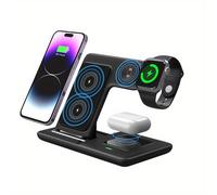 TEMU Estación de Carga Inalámbrica Plegable para Múltiples Dispositivos, Base de Carga Rápida para iWatch Serie 6 SE 5 4 3 2 3 2 y iPhone 15 14Pro 14 13 Pro Max 11 Pro XS XR 8