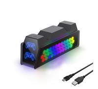 TEMU Estación de carga para mando compatible con controles DualSense y Edge para PS5, estación de carga con indicador LED, soporte cargador remoto para de PlayStation 5