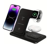 TEMU Estación de Carga Rápida , Soporte Plegable Inalámbrico para iPhone 15/14/13/12/11/Pro/Max/Mini/8/Plus/X/Xr/Xs/X/SE, para iWatch Ultra//9/8/7/6/5/4/3/2/1/SE, para AirPods 3/2/Pro/