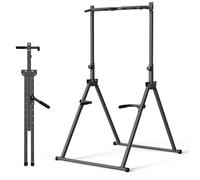 TEMU Estación de dominadas y barra de ajustable, diseñada para entrenamiento físico multifuncional, con una estructura triangular estable para ejercicios como dominadas y flexiones, sin batería