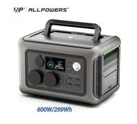 TEMU ESTACIÓN DE ENERGÍA PORTÁTIL 299Wh de ALLPOWERS con batería LiFePO4, AC, generador solar de , carga rápida del 0% al 100% en 1 hora para camping, autocaravana, emergencia, RV