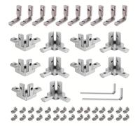 TEMU Estándar Europeo, 2020 Accesorios de Extrusión de Aluminio con Ranura T, Kit de Conectores, 10 Soportes de L, 10 Soportes de Esquina de Tres Vías, 60 Tornillos y 2 Llaves.