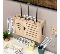 TEMU Estante de Almacenamiento de Madera para en la Pared que Ahorra para Enrutadores y Decodificadores de TV - No Requiere Taladro, Acabado , Estantes de Utilidad