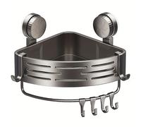 TEMU Estante de baño con ahorradora de - requiere taladrar, fuerte soporte triangular con ganchos, adecuado para paredes y azulejos de ducha y inodoro, organizador de almacenamiento multifuncional.