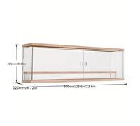 TEMU Estante de exhibición acrílico tipo para , vitrina a prueba de polvo, gabinete de exhibición largo para coleccionables